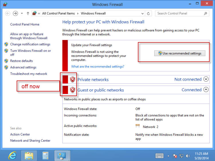 How to enable and configure firewall settings on a laptop