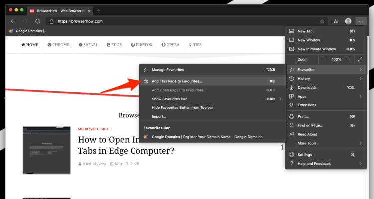 How to manage browser bookmarks and favorites on a laptop