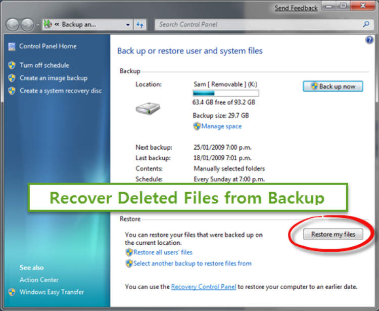 How to restore laptop from backup