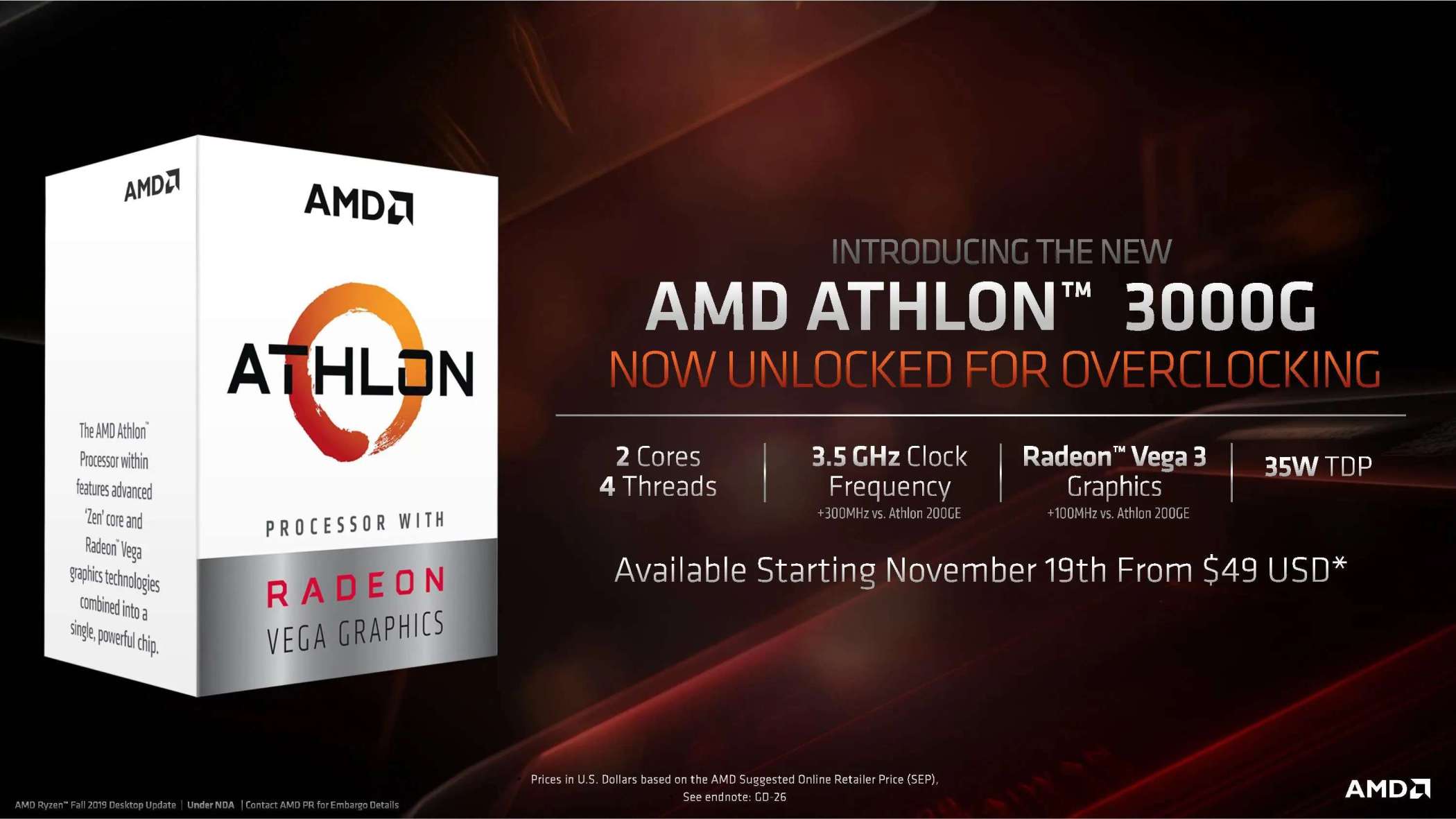 Processor AMD Athlon 3000G
