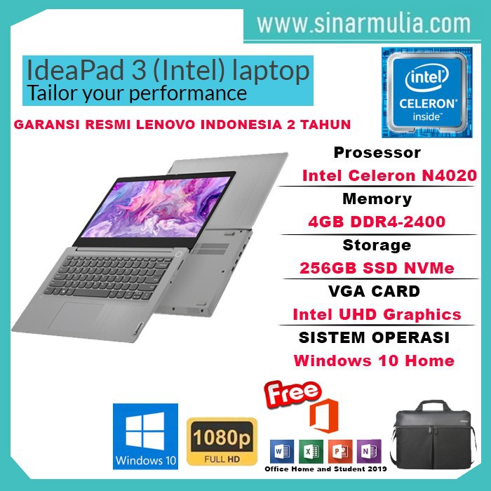 Laptop Lenovo IdeaPad Slim 3 N4020