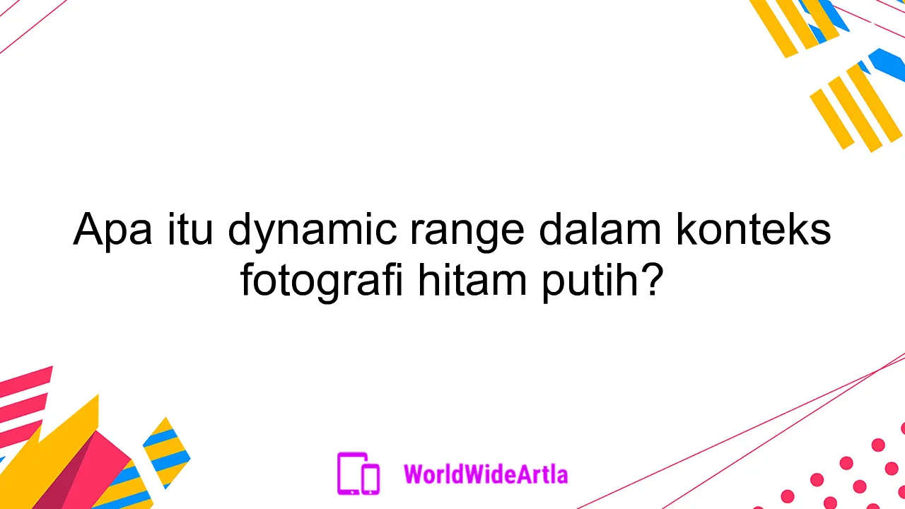 Apa itu dynamic range dalam konteks fotografi hitam putih?