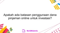 Apakah ada batasan penggunaan dana pinjaman online untuk investasi?