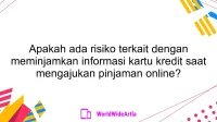 Apakah ada risiko terkait dengan meminjamkan informasi kartu kredit saat mengajukan pinjaman online?