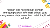 Apakah ada risiko terkait dengan mengungkapkan informasi pribadi saat mengajukan pinjaman online melalui aplikasi seluler?