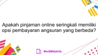 Apakah pinjaman online seringkali memiliki opsi pembayaran angsuran yang berbeda?