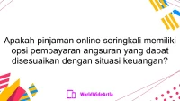 Apakah pinjaman online seringkali memiliki opsi pembayaran angsuran yang dapat disesuaikan dengan situasi keuangan?