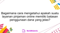 Bagaimana cara mengetahui apakah suatu layanan pinjaman online memiliki batasan penggunaan dana yang jelas?