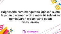 Bagaimana cara mengetahui apakah suatu layanan pinjaman online memiliki kebijakan pembayaran cicilan yang dapat disesuaikan?