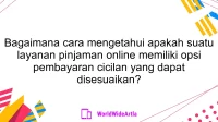 Bagaimana cara mengetahui apakah suatu layanan pinjaman online memiliki opsi pembayaran cicilan yang dapat disesuaikan?