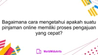 Bagaimana cara mengetahui apakah suatu pinjaman online memiliki proses pengajuan yang cepat?